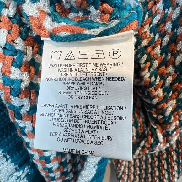 NWT Ramy Brook Larson Metallic Knit V-Neck Sweater Multicolor Size M - Picture 16 of 16